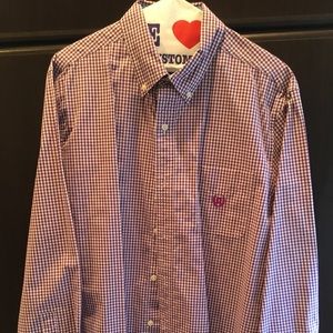 Chaps purple checkered men’s dress shirt